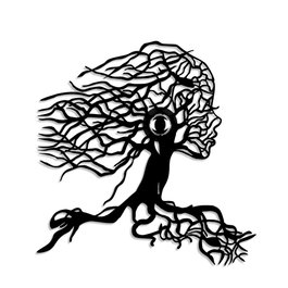 Opviq Lámpara de pared Tree Woman negra